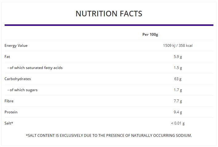 Овесено брашно пълнозърнесто зърно 1000 грама