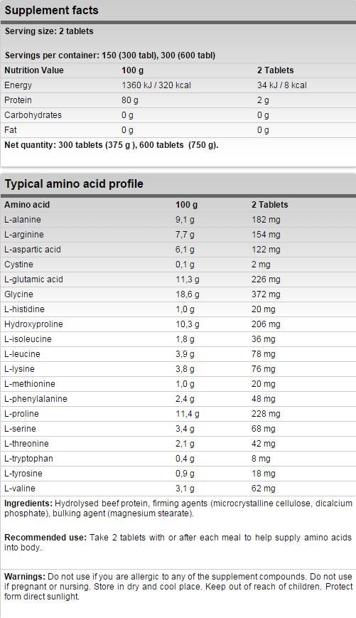 Xtreme говеждо амино - 300 таблетки