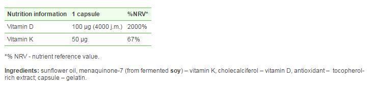 Gold-Vit D3 + K2 30 капсули