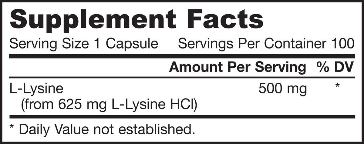 L -Lysine 500 mg - 100 капсули