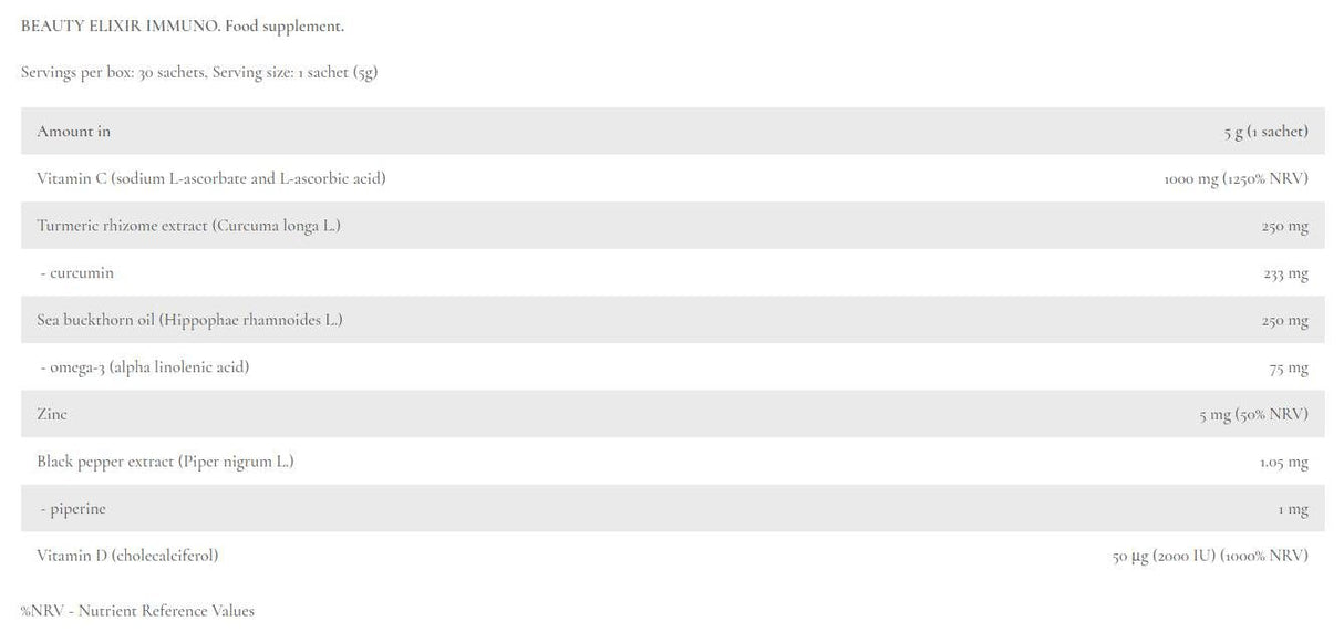 Beauty Elixir Immuno | Липозомна технология - 30 х 5 грама