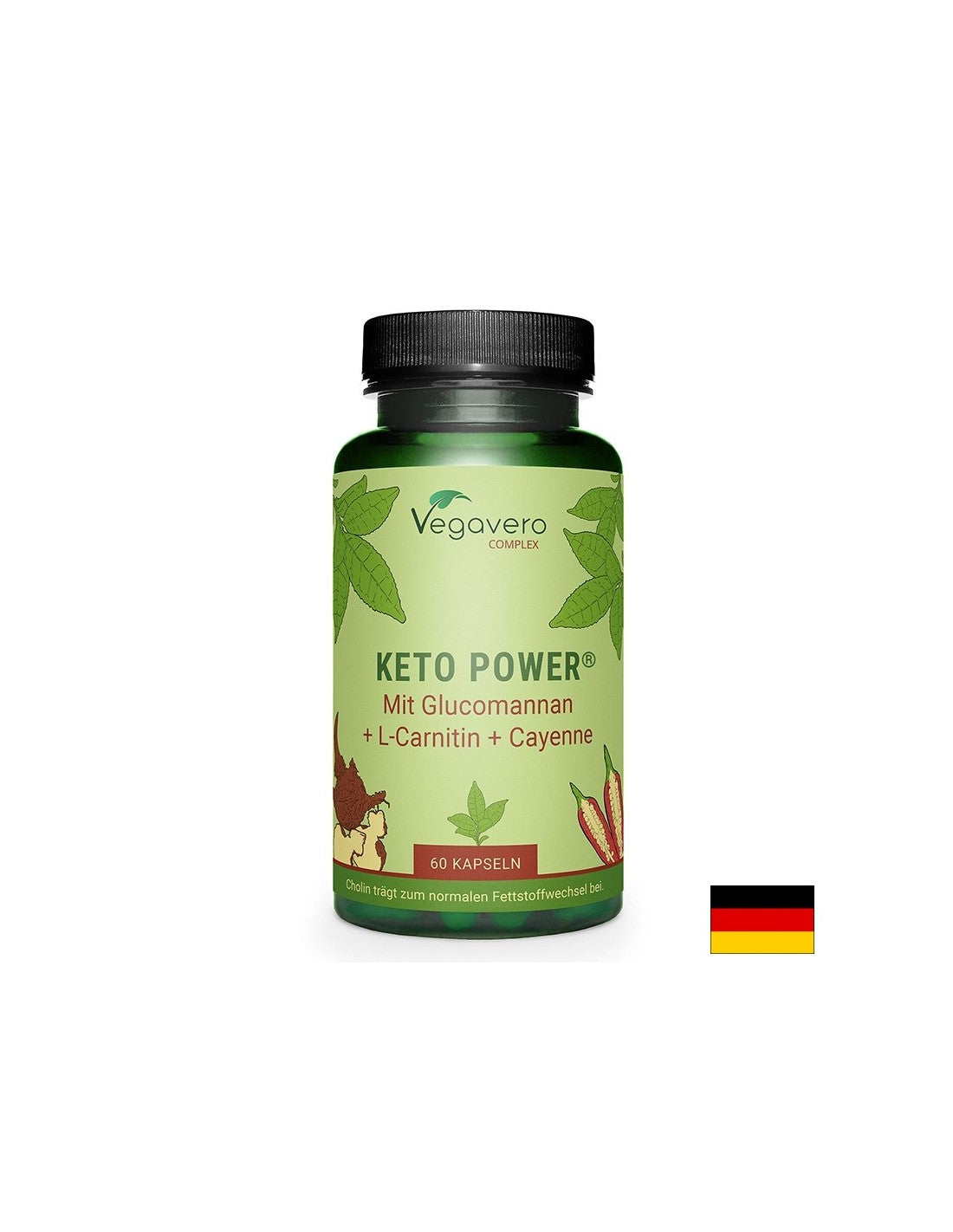 Keto Power® с глюкоманан, L-карнитин и кайен пипер, 60 капсули