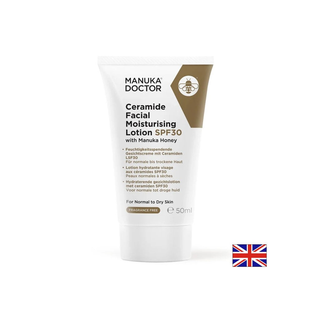 Овлажняващ лосион за лице с серамиди и мед Manuka, SPF30, 50 ml