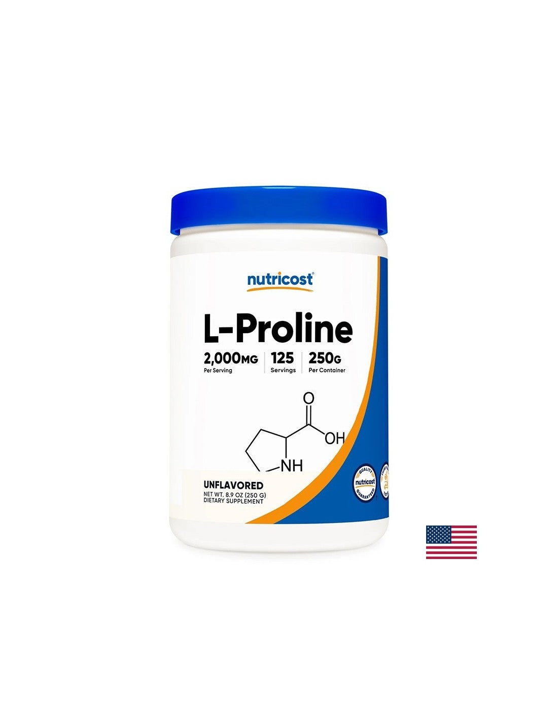 Кости и стави - L -Proline, 2000 mg x 250 g, прах