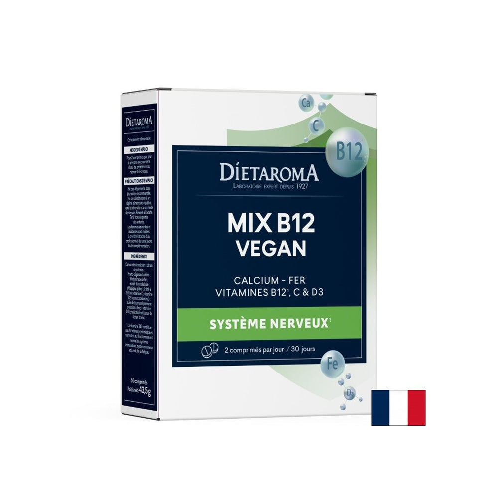 Костна система и циркулация - витамин В12 + желязо, калций, витамин С и D3 (веган формула), 60 таблетки