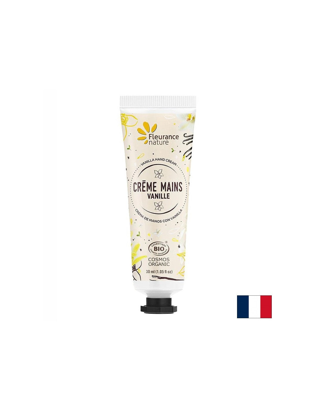 Hand Cream with Damacena Rose Floral Water, Shea Butter, Aloe Vera, Vanilla Scent, 30ml Fleurance Nature - Nutra Best Europe
