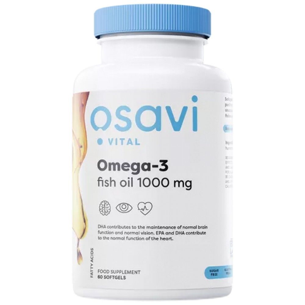 Omega 3 рибено масло 1000mg | Молекулярно дестилирани - 60 гел капсули