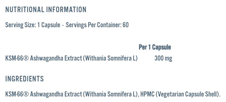 Ashwagandha KSM -66 300 mg - 60 капсули