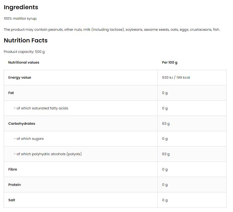 Малтитол сироп 500 ml