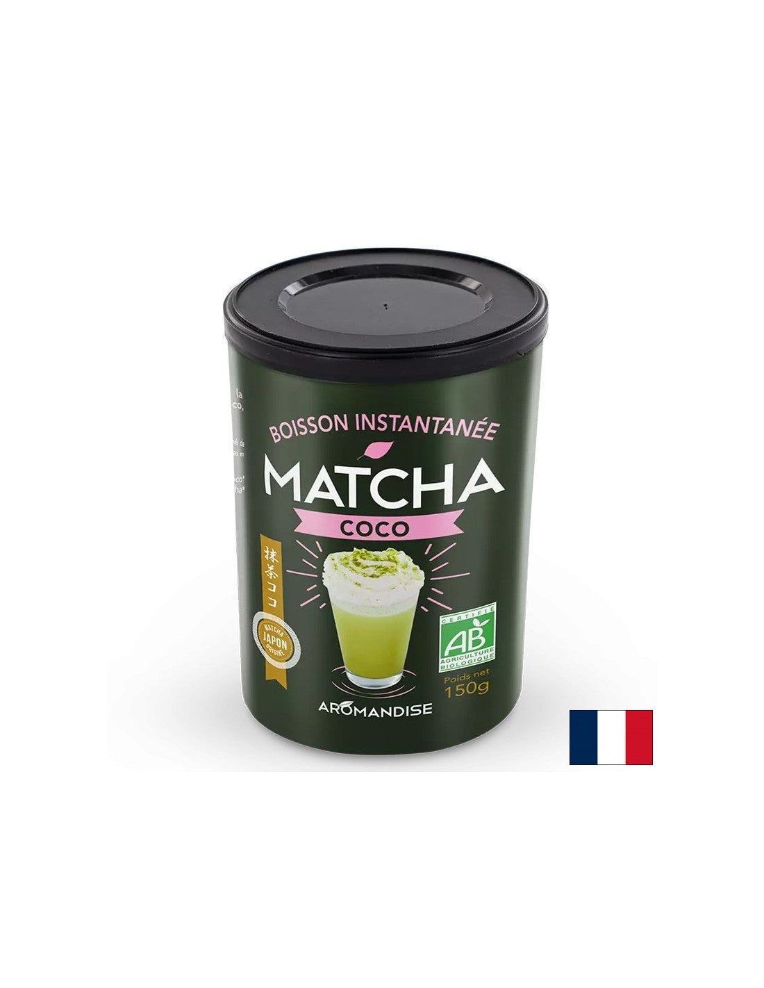 Matcha и кокосово мляко - тонична напитка, 150 g, прах