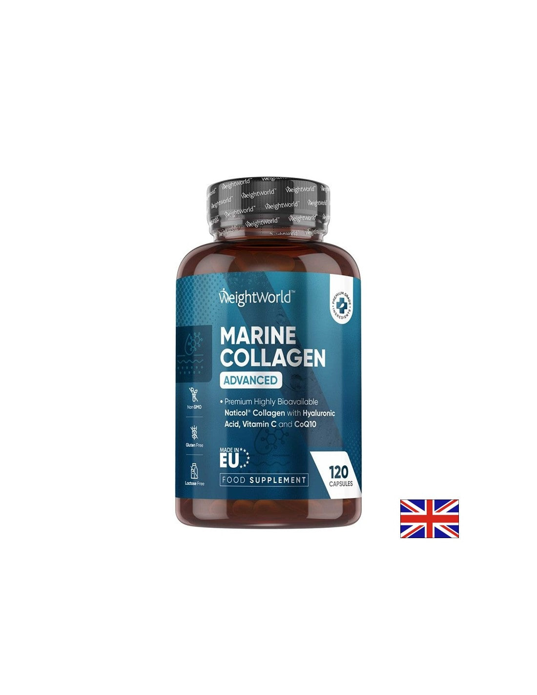 Млада кожа - Здрави стави - Хидролизиран морски колаген, витамин С, Хиалуронова киселина, Цинк и Коензим Q10, 120 капсули