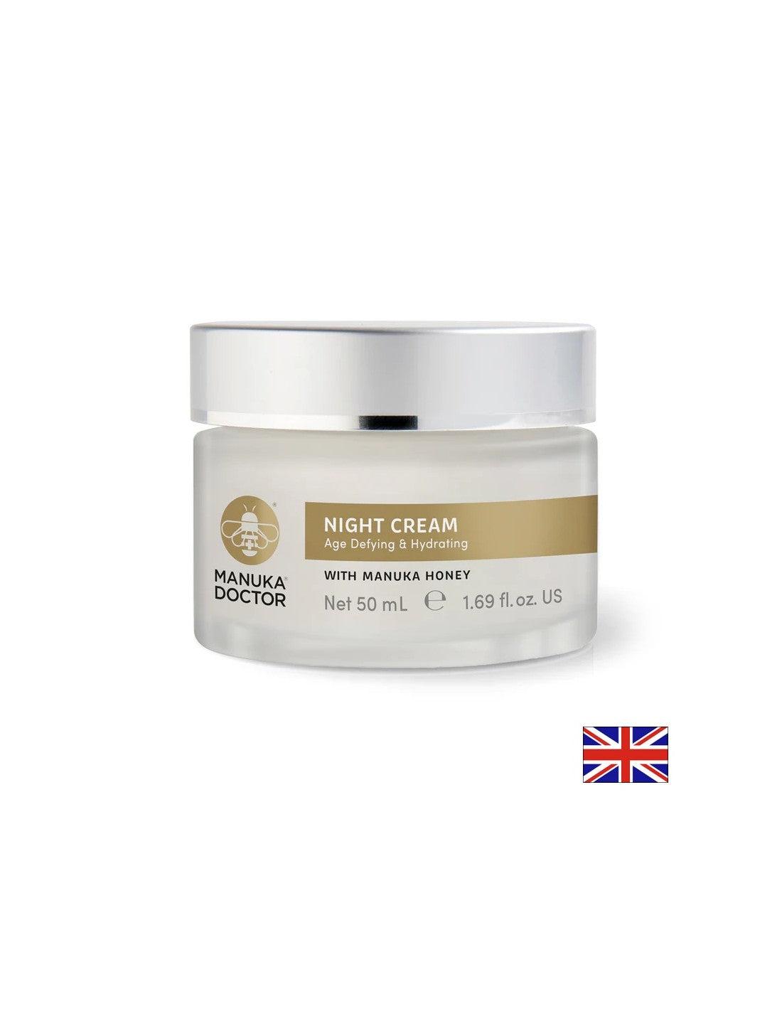 Нощен овлажняващ крем за лице против стареене с мед Manuka, 50 ml