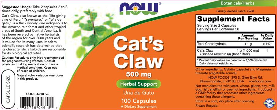 Cat's Claw 500 mg - 100 capsules - Nutra Best Europe