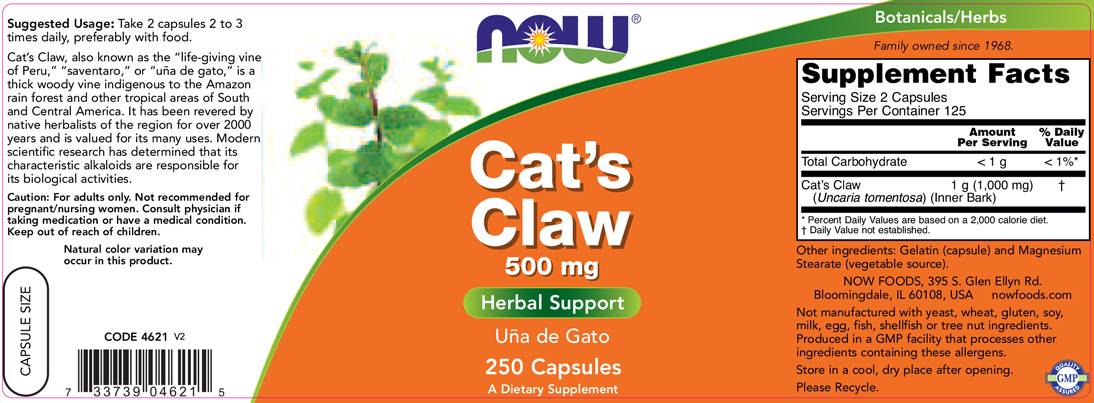 Cat's Claw 500 mg - 100 capsules - Nutra Best Europe