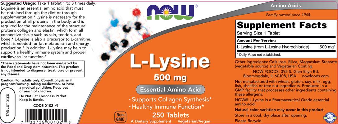 L -Lysine 500 mg - 250 таблетки