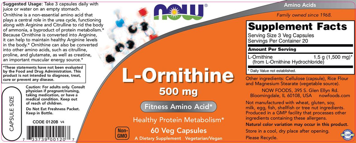 L -ornithine 500 mg - 60 капсули