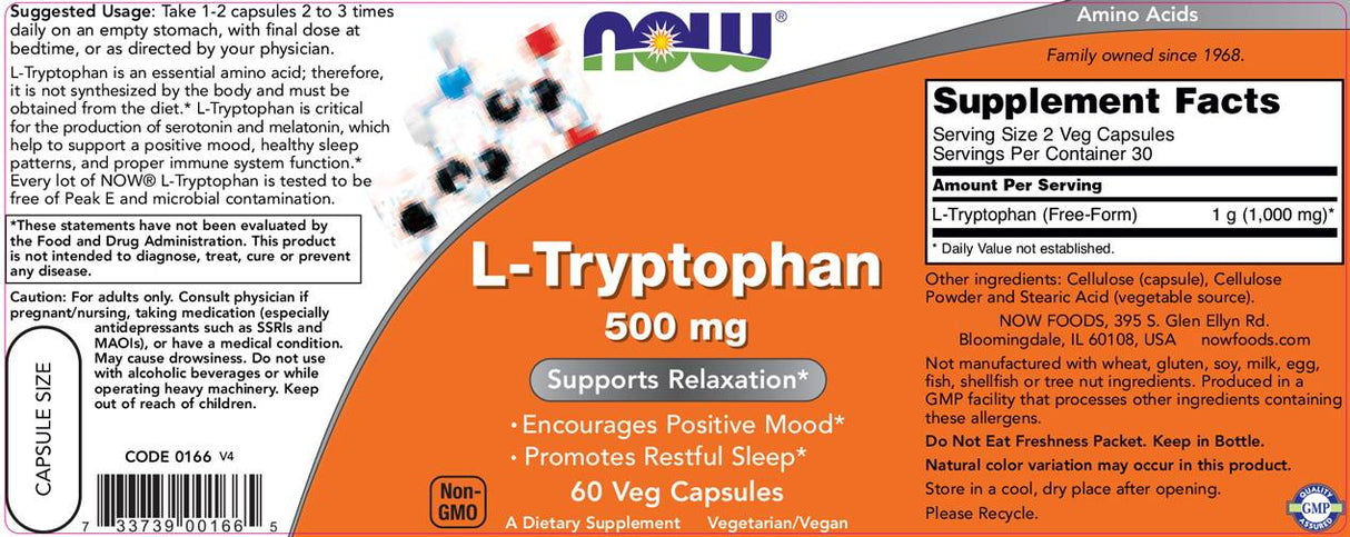 Триптофан 500 mg - 60 капсули