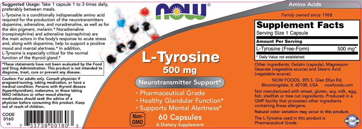 L -тирозин 500 mg - 60 капсули
