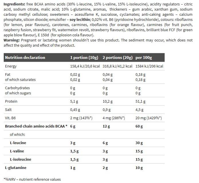 BCAA XPLODE - 1000 grams - Nutra Best Europe