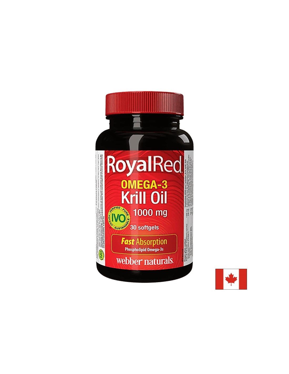 Омега-3 масло от крил RoyalRed® 1000 mg x 30 софтгел капсули <tc>Webber Naturals</tc>