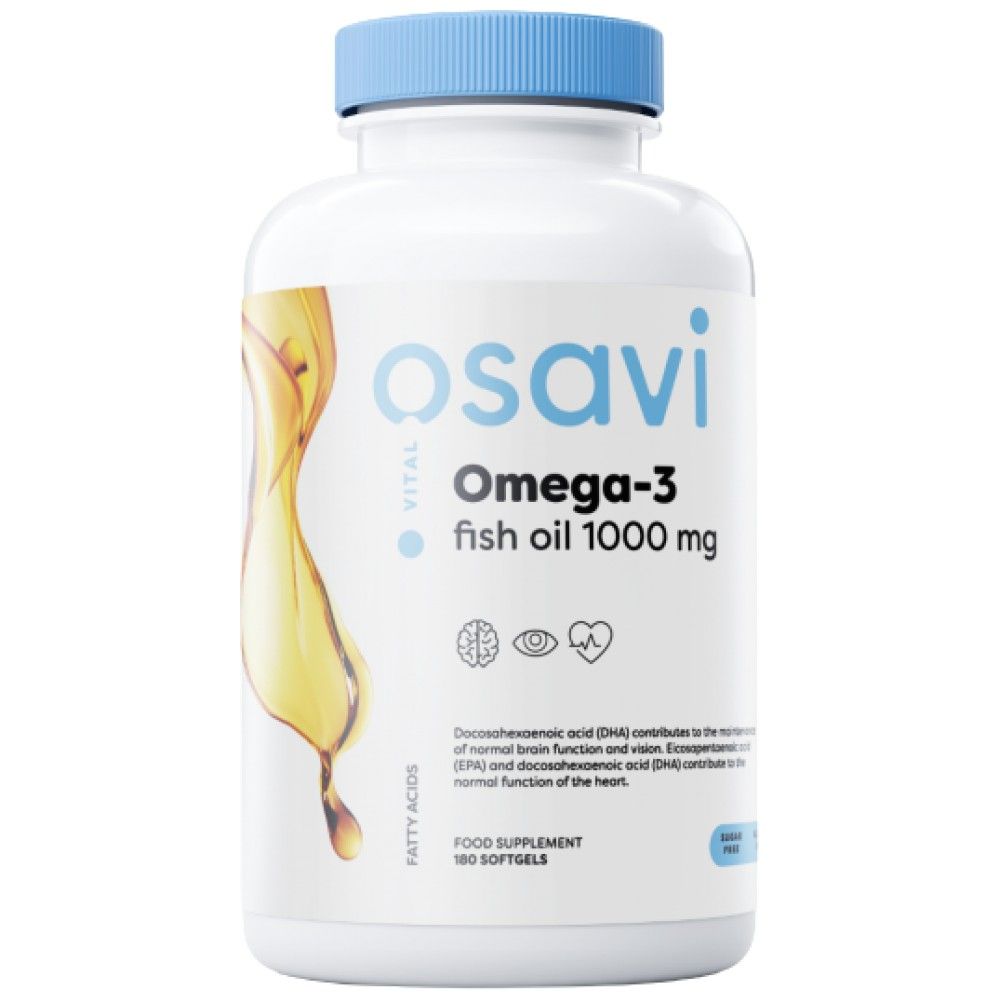 Omega 3 рибено масло 1000 mg / аромат на лимон - 180 гел капсули