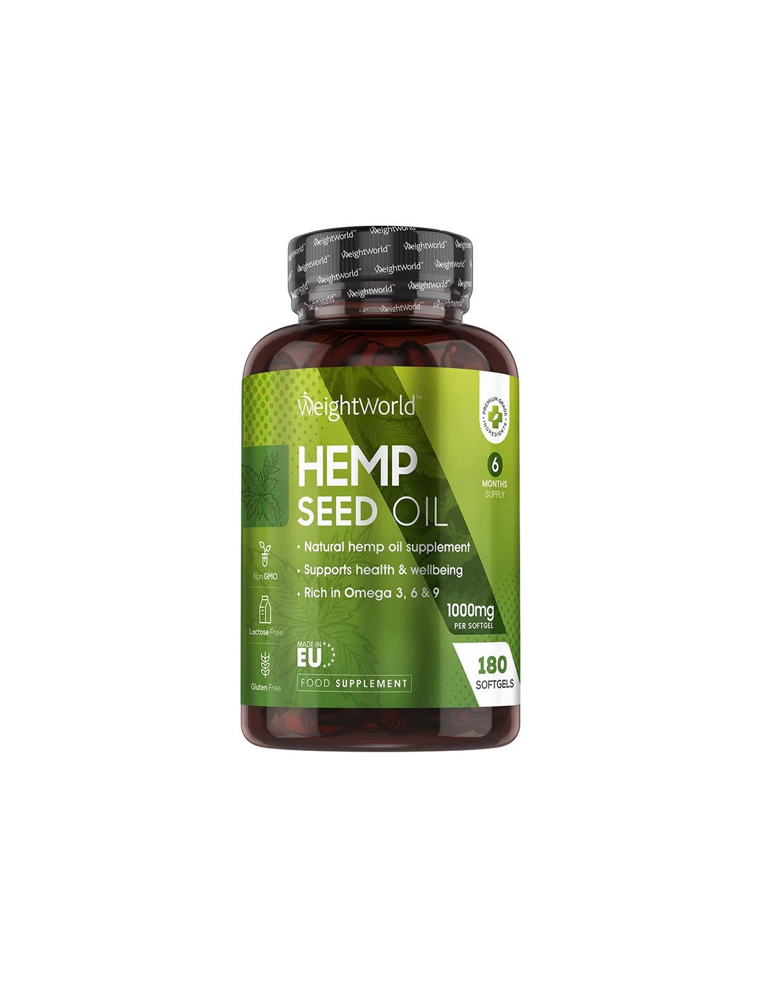 Musculoskeletal and Endocrine System - Hemp Seed Oil, 180 Softgels Weight Worl - Nutra Best Europe