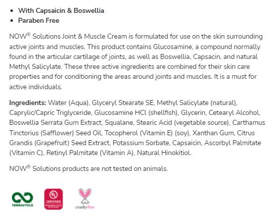 Съвместен и мускулен крем | с глюкозамин, босуел и капсаицин - 118 ml