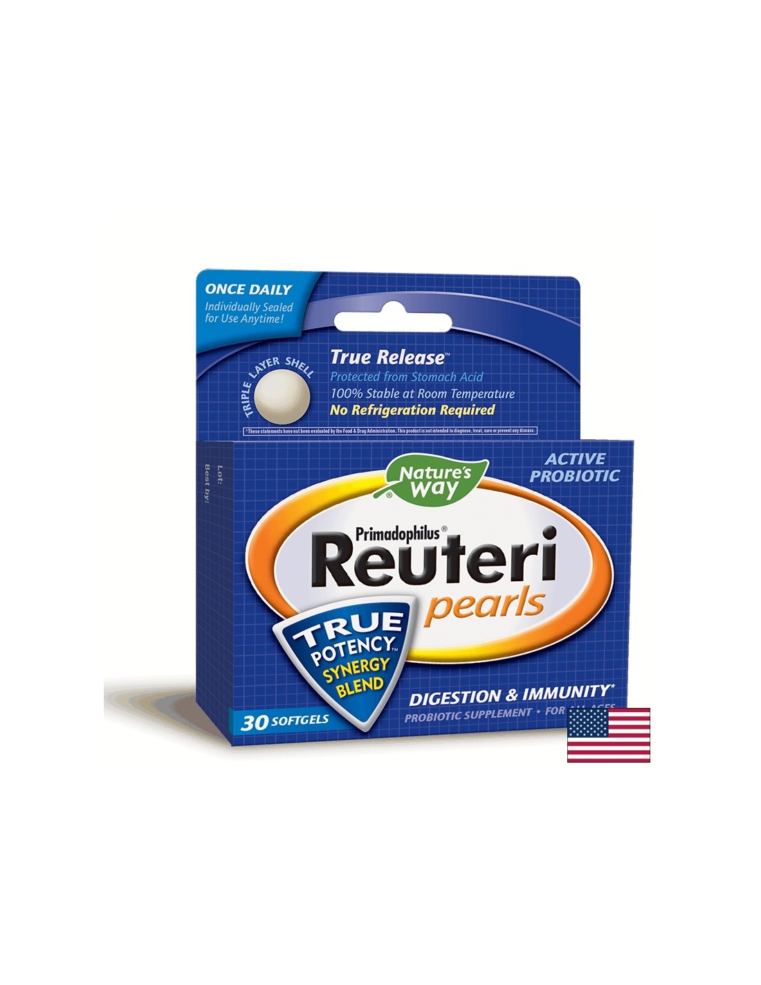 Primadophilus reuteri pearls 1 милиард активни пробиотици - 30 гел капсули