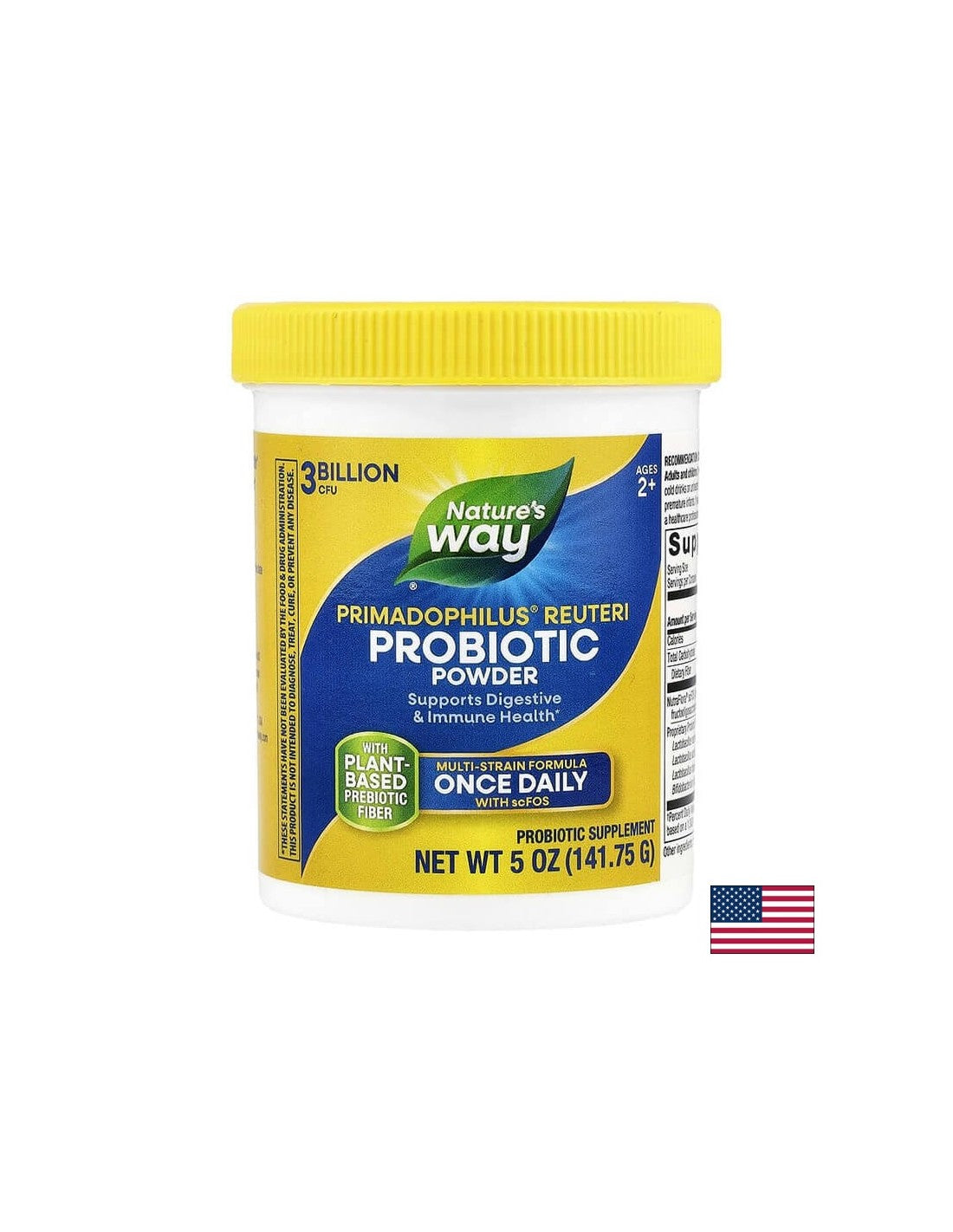 Primadophilus reuteri - Primadophilus reuteri, 3 милиарда активни пробиотици (прах), 141,75 g Природозащитен път