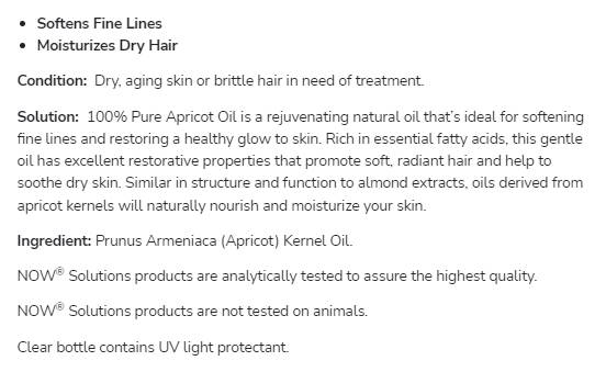 Кайсиево масло | 100% овлажняващо масло - 118 ml