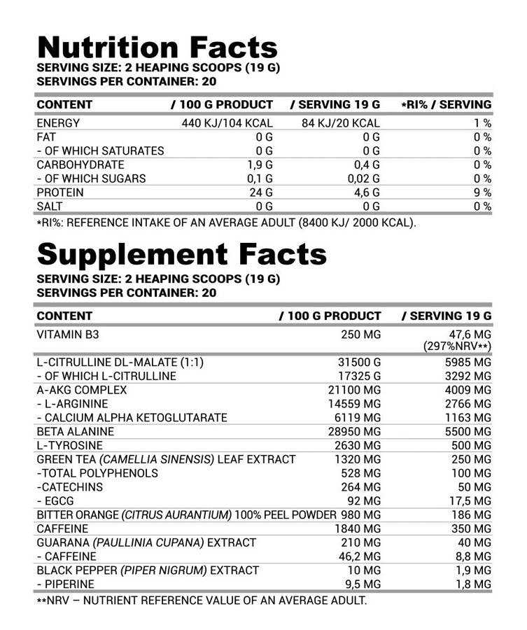Предварително тренировка на La Revolt | Допълнителна мощност - 380 грама
