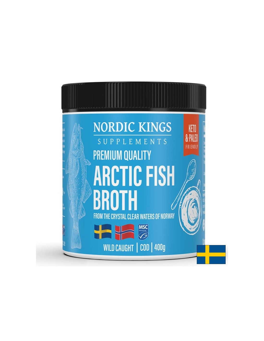 Рибен бульон от арктически риби (MSC), 400 g прах <tc>Nordic Kings</tc>