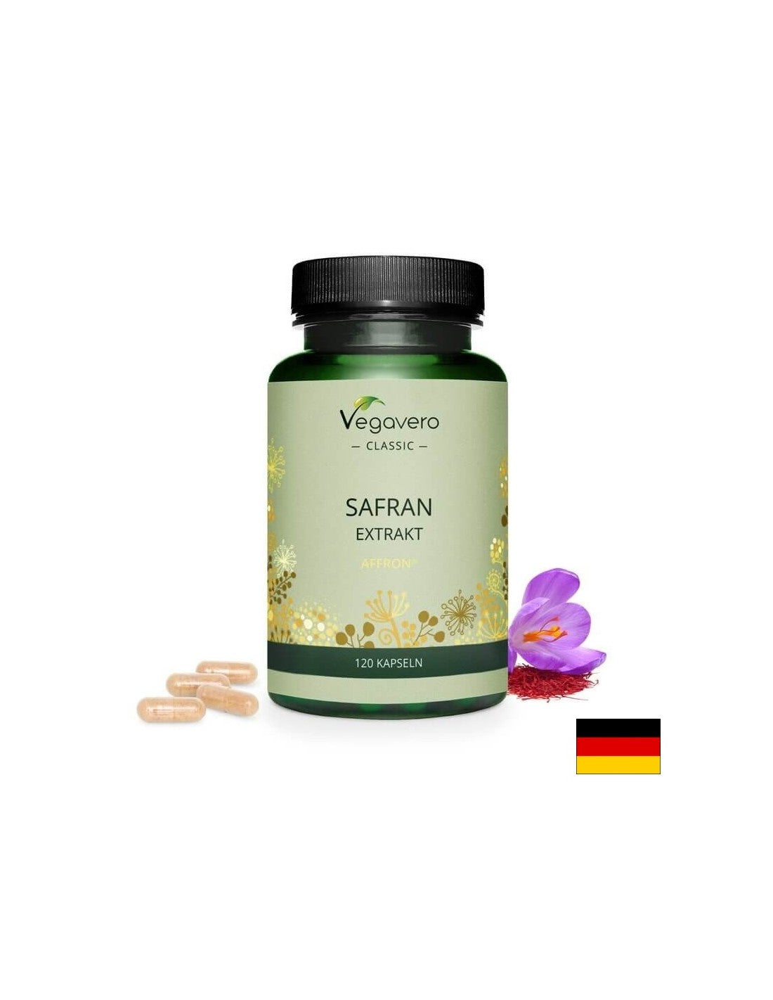 Safran Extrakt/ Екстракт от шафран, 120 капсули, 100% веган <tc>Vegavero</tc>