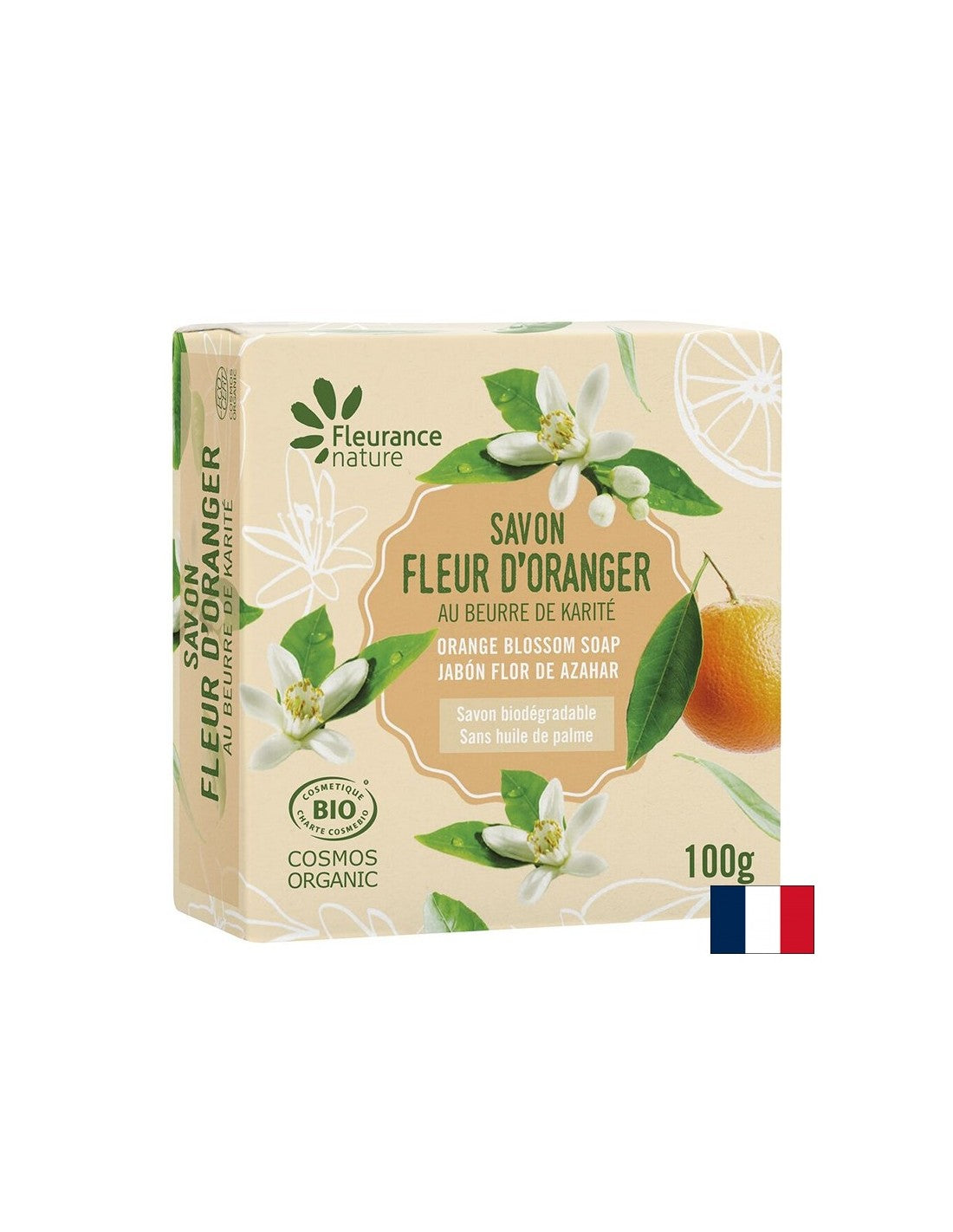 Organic orange blossom soap, 100 g Fleurance Nature - Nutra Best Europe
