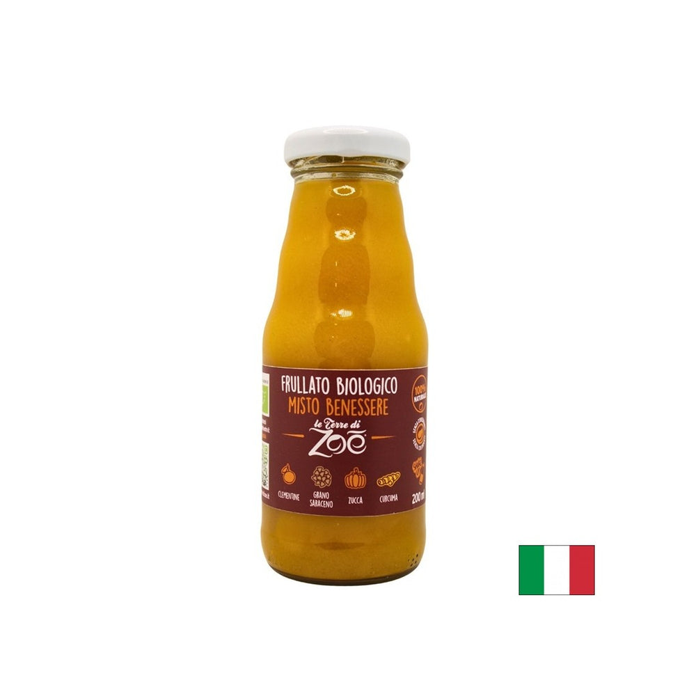 Organic smoothie of tangerine, pumpkin, buckwheat, turmeric, 200 ml - Nutra Best Europe