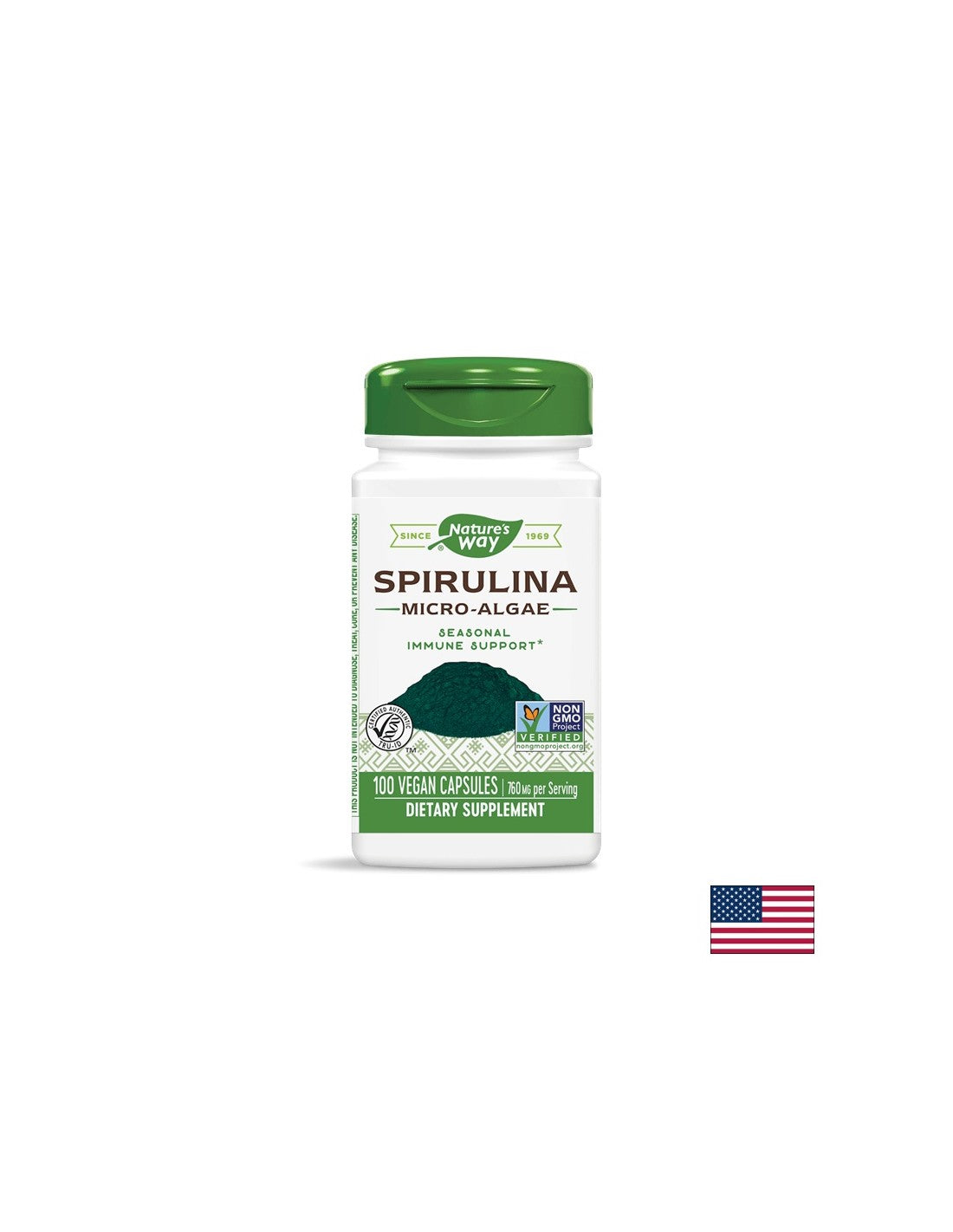 Spirulina 380 mg - 100 capsules - Nutra Best Europe