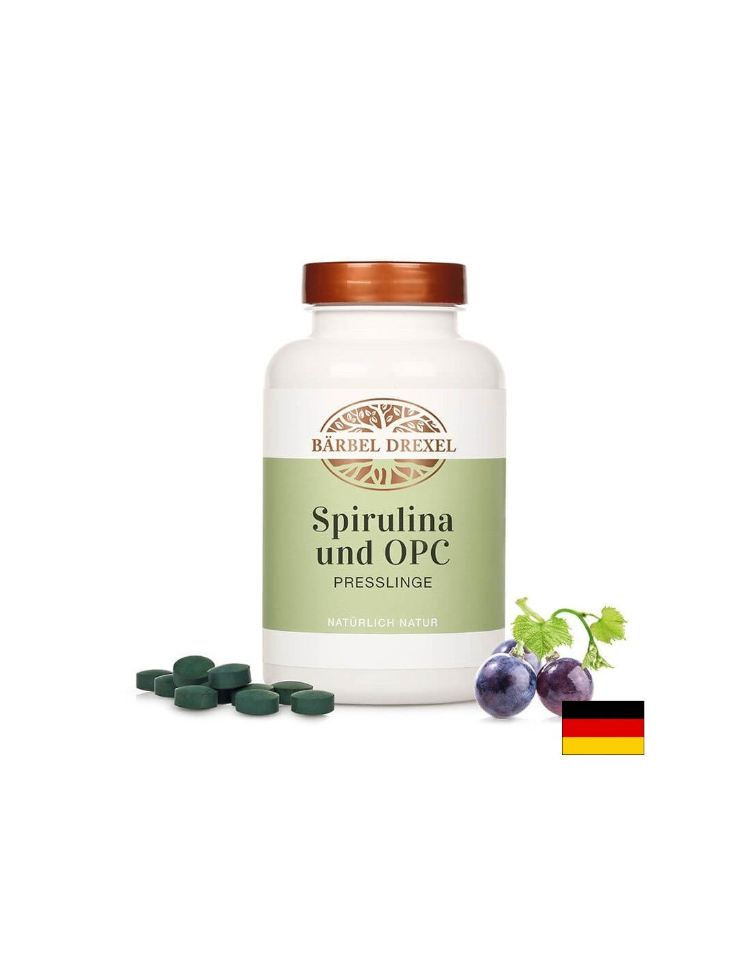 Spirulina and Oligomeric Proanthocyanidins - Antioxidant, Immune Booster and Energizer, 360 Tablets Bärbel Drexel - Nutra Best Europe