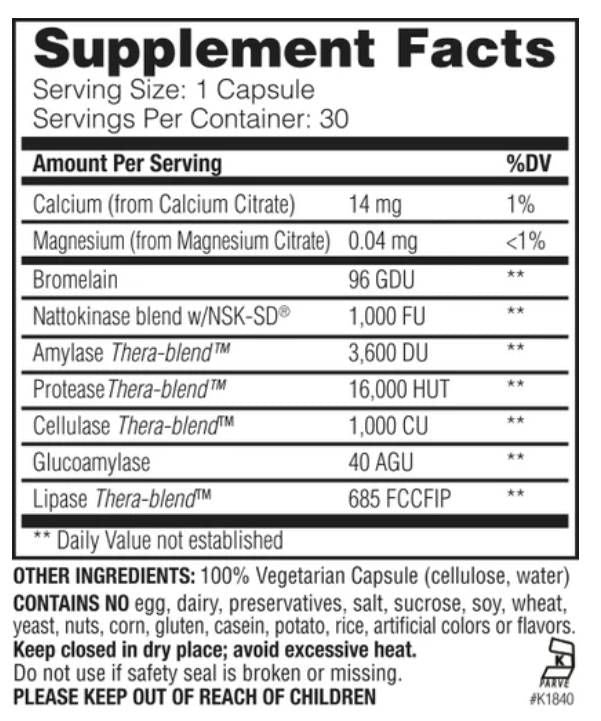 Natto-K | Натокиназа с бромелейн и ензими - 90 капсули