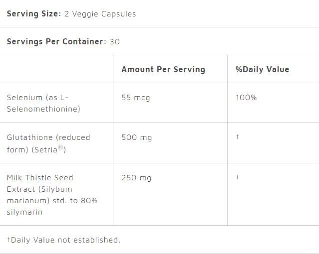 Глутатион + млечен бодил - 60 капсули