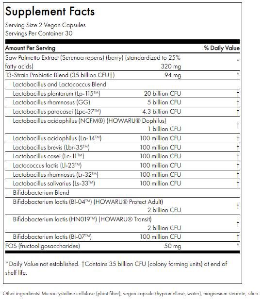 Мъжки ежедневно пробиотик + пребиотични FOS - 60 капсули