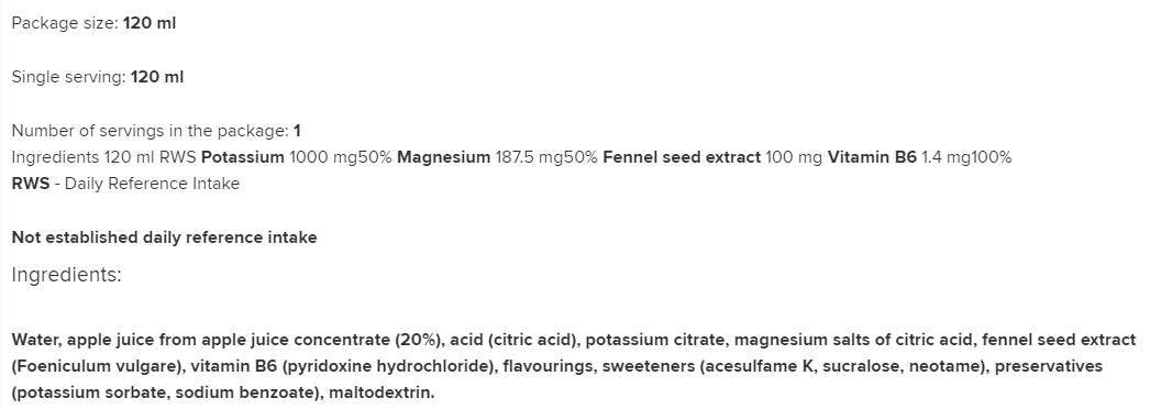 Antyskurcz изстрел | Анти-крамп поддръжка 120 ml