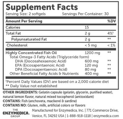 Aqua Biome Omega -3 Класическа сила 1200 mg - 60 гел капсули