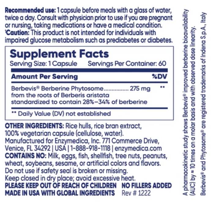 Берберин фитозома | С BERBEVIS® - 60 капсули