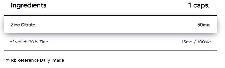 Цинков цитрат 50 mg 100 капсули