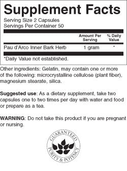 Pau d'Arco 500 mg - 100 капсули