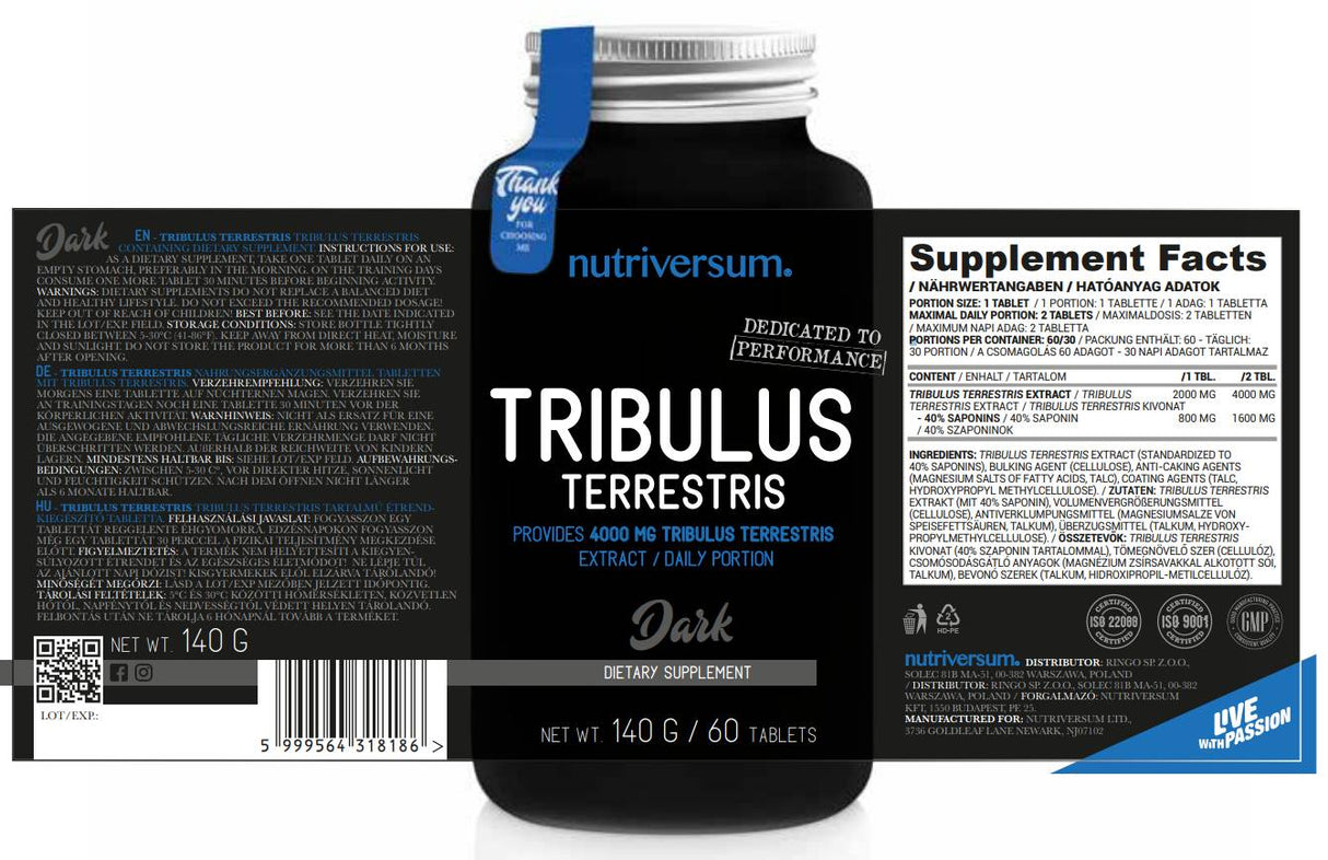 Tribulus terrestris 2000 mg - 60 таблетки