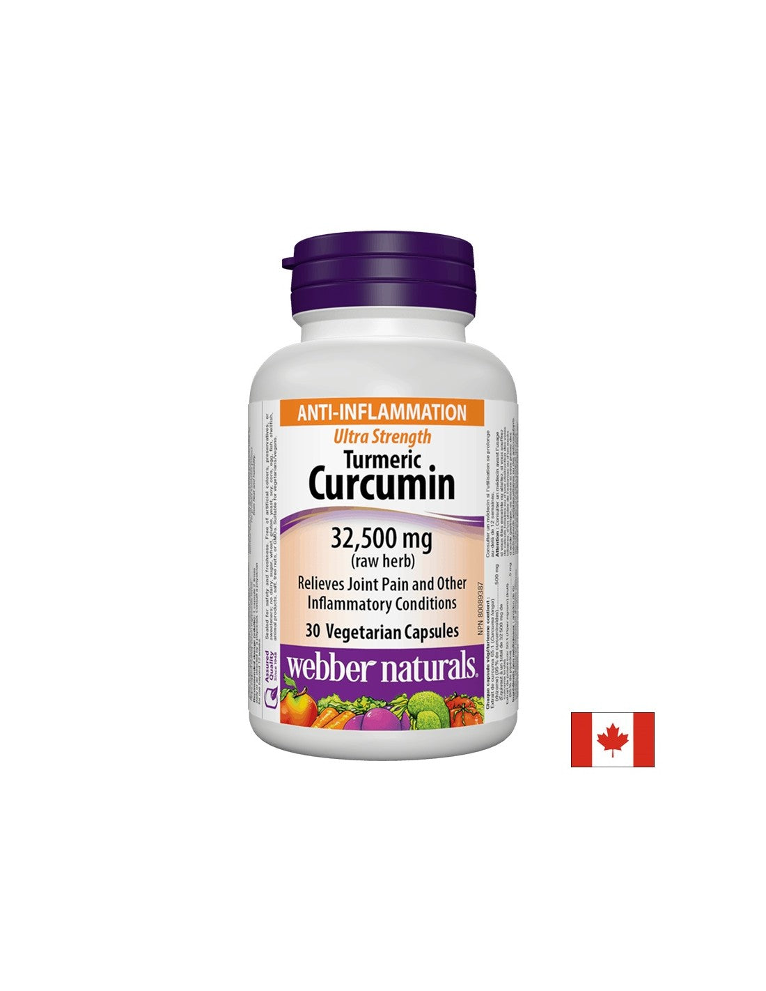Turmeric Curcumin Ultra Strength / Turmeric and black pepper, 32,500 mg, 30 capsules Webber Naturals - Nutra Best Europe