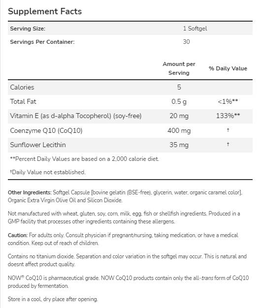 COQ10 400 mg - 30 гел капсули