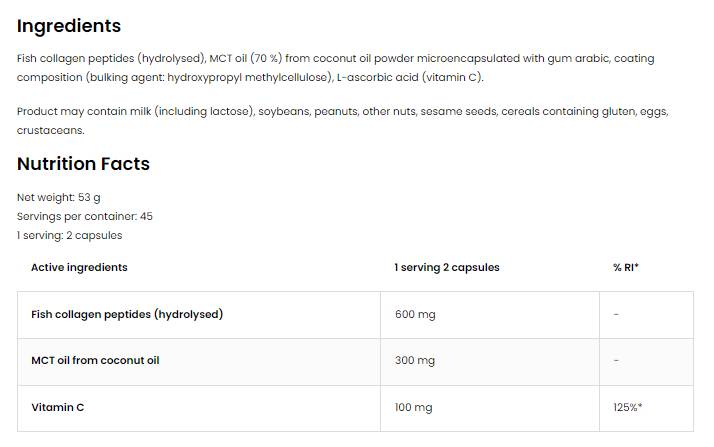 Кокос и колаген | Морски колаген с MCT - 90 капсули