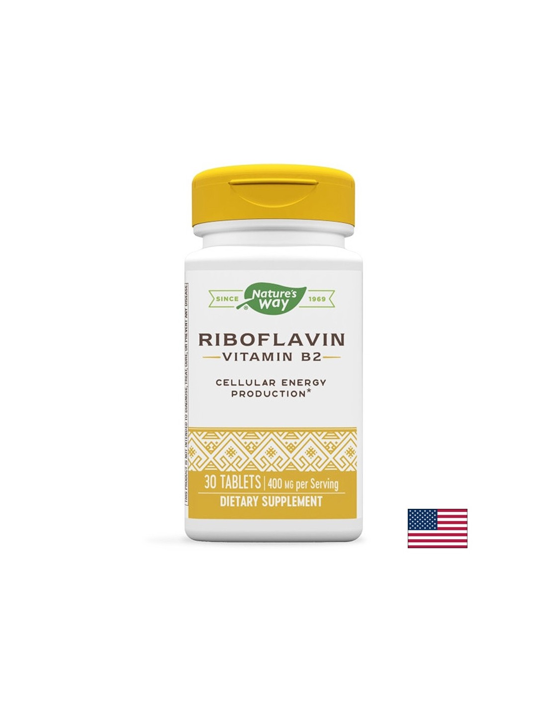 Витамин В2 (рибофлавин) - клетъчна енергия, тон и зрение, 400 mg, 30 таблетки